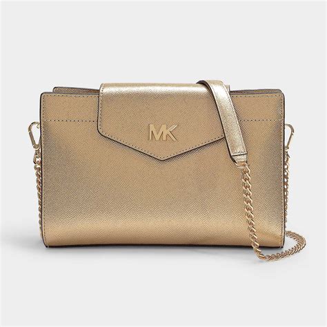 michael kors crossbody gold chain|Michael Kors gold crossbody bag.